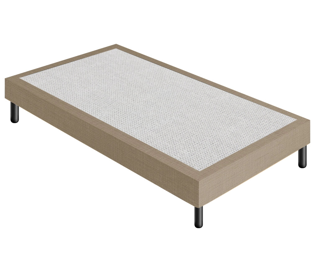 Letto Sommier Piazza e Mezza 120x190 Beige Rivestito - Resistente fino a 120 Kg per Persona