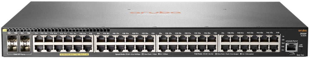 Hpe aruba 2930f 48g poe+ 4sfp - switch - l3 - gestito - 48 x 10/100/1000 (poe+) + 4 x gigabit sfp (uplink) - montabile su rack - poe+ (370 w) - jl262a - JL262A#ABB