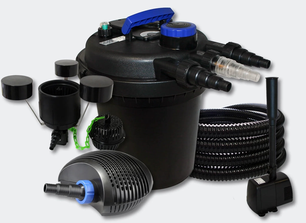 Kit di filtrazione per laghetto da 6000 litri pompa UVC da 11 W tubo flessibile skimmer fontana 4216239