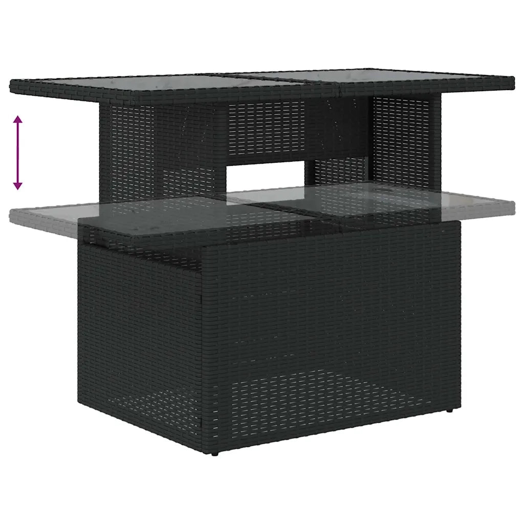 Set Divani da Giardino 10pz con Cuscini in Polyrattan Nero 3269365