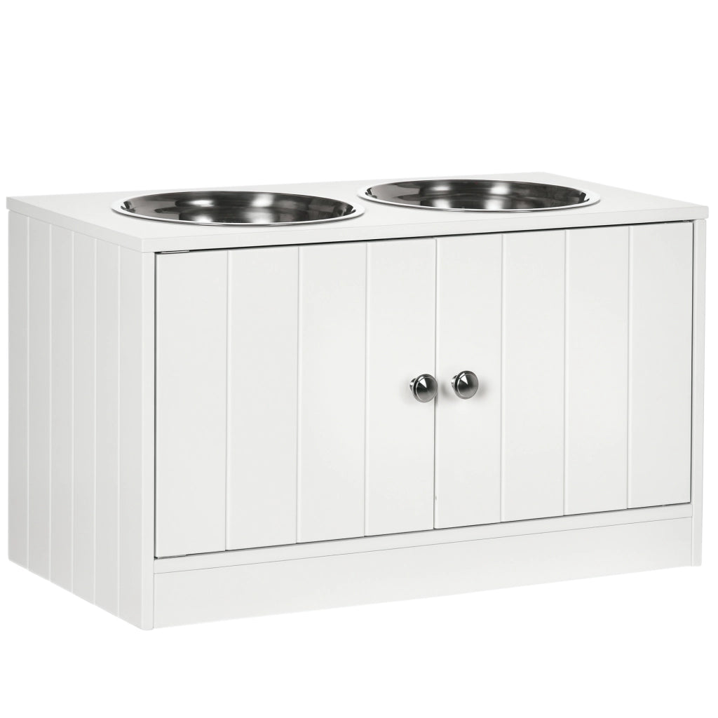 Armadio per cibo cane ¨C Zephmum ¨C Bianco, porte scorrevoli, 60x30x35.5 cm