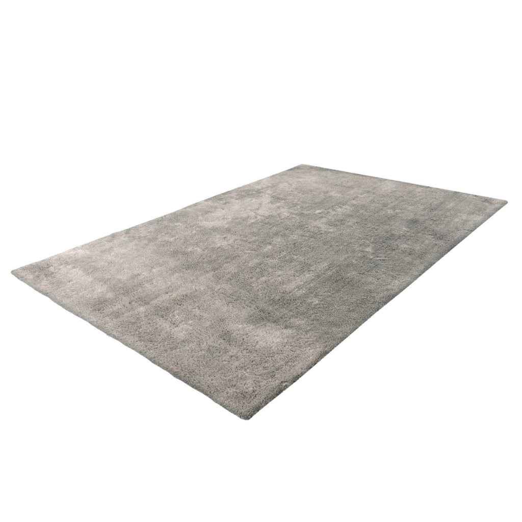 Tappeto a pelo lungo Bali in microfibra grigio argento
