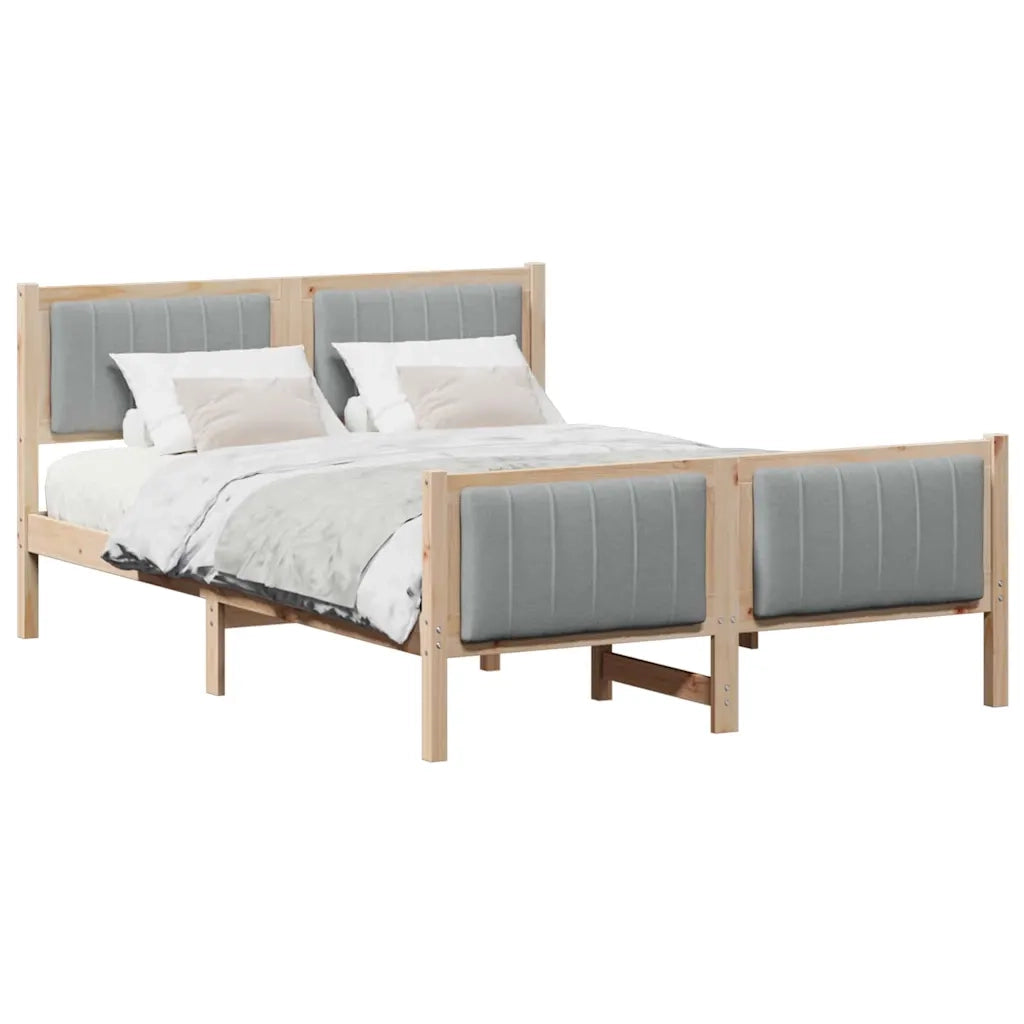 Struttura del Letto Marrone e grigio chiaro 140 x 190 cm