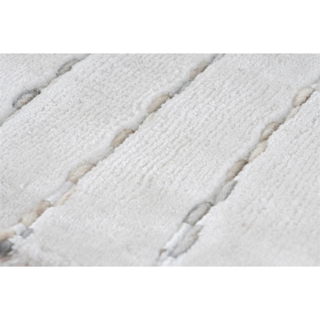 Tappeto Prime 110 Bianco e Grigio in Viscosa e Lana