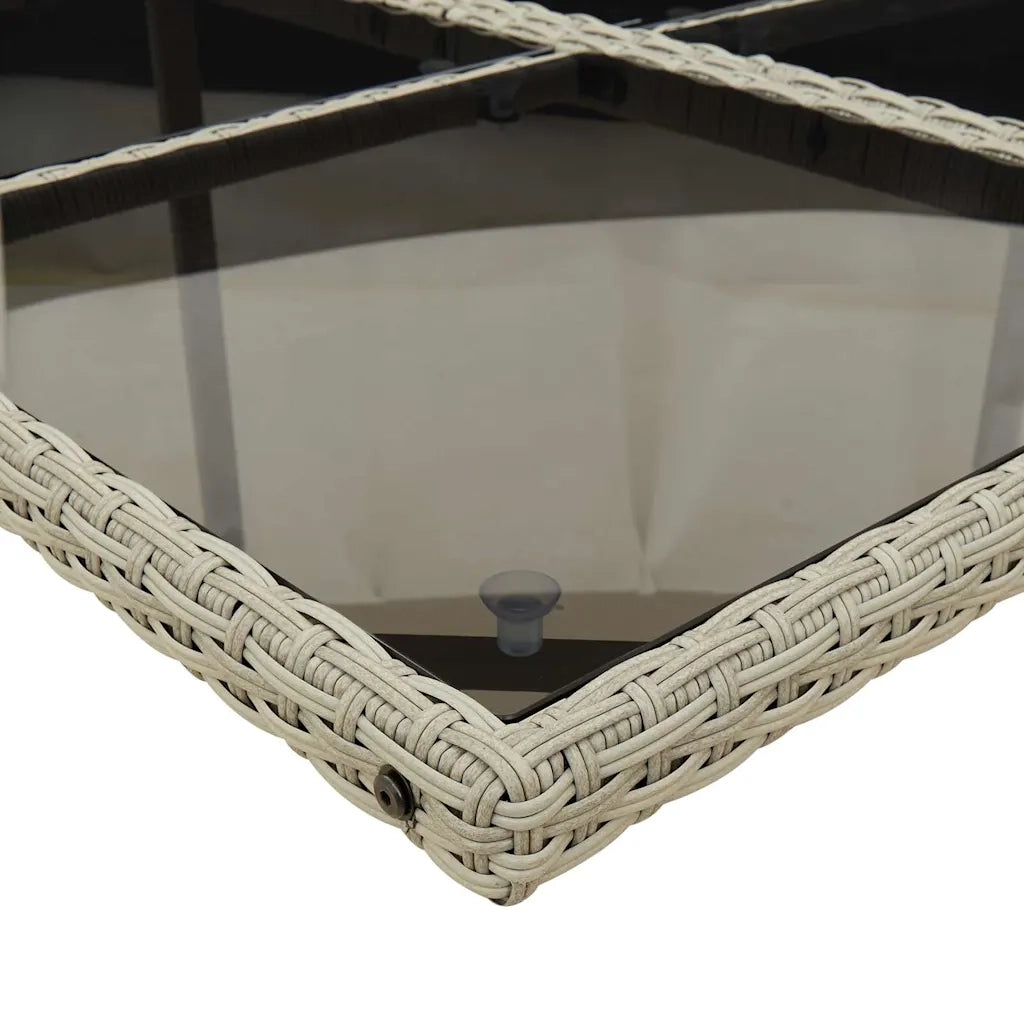 Set Pranzo Giardino 11pz con Cuscini Grigio Chiaro Polyrattan 3211331