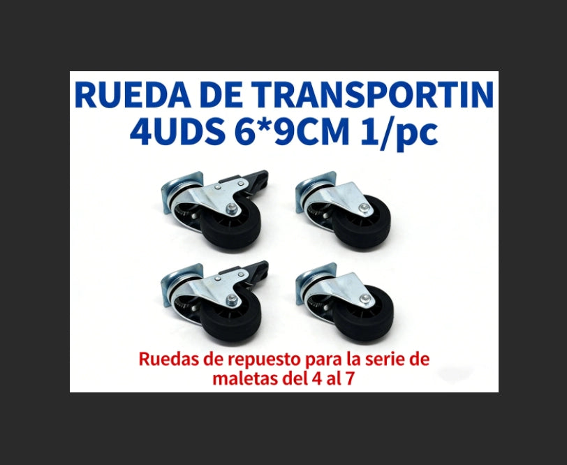 Set da 4 Ruote Piroettanti di Ricambio per Gabbie Cani Taglia 4-7, 6x9 cm Ruote Girevoli Universali Robuste e Pratiche
