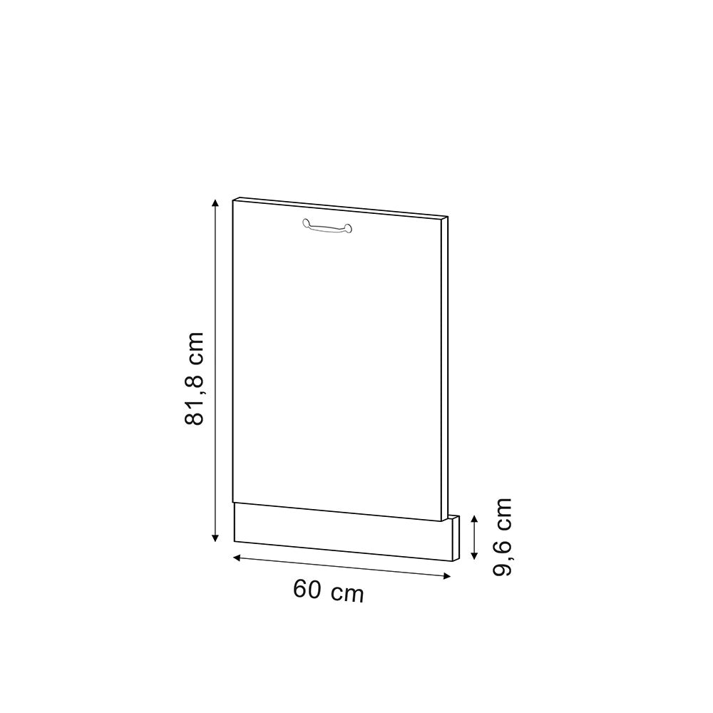 Pannello frontale della lavastoviglie R-Line Grigio nobile/Rovere dorato 60 cm, PL Antracite Vicco