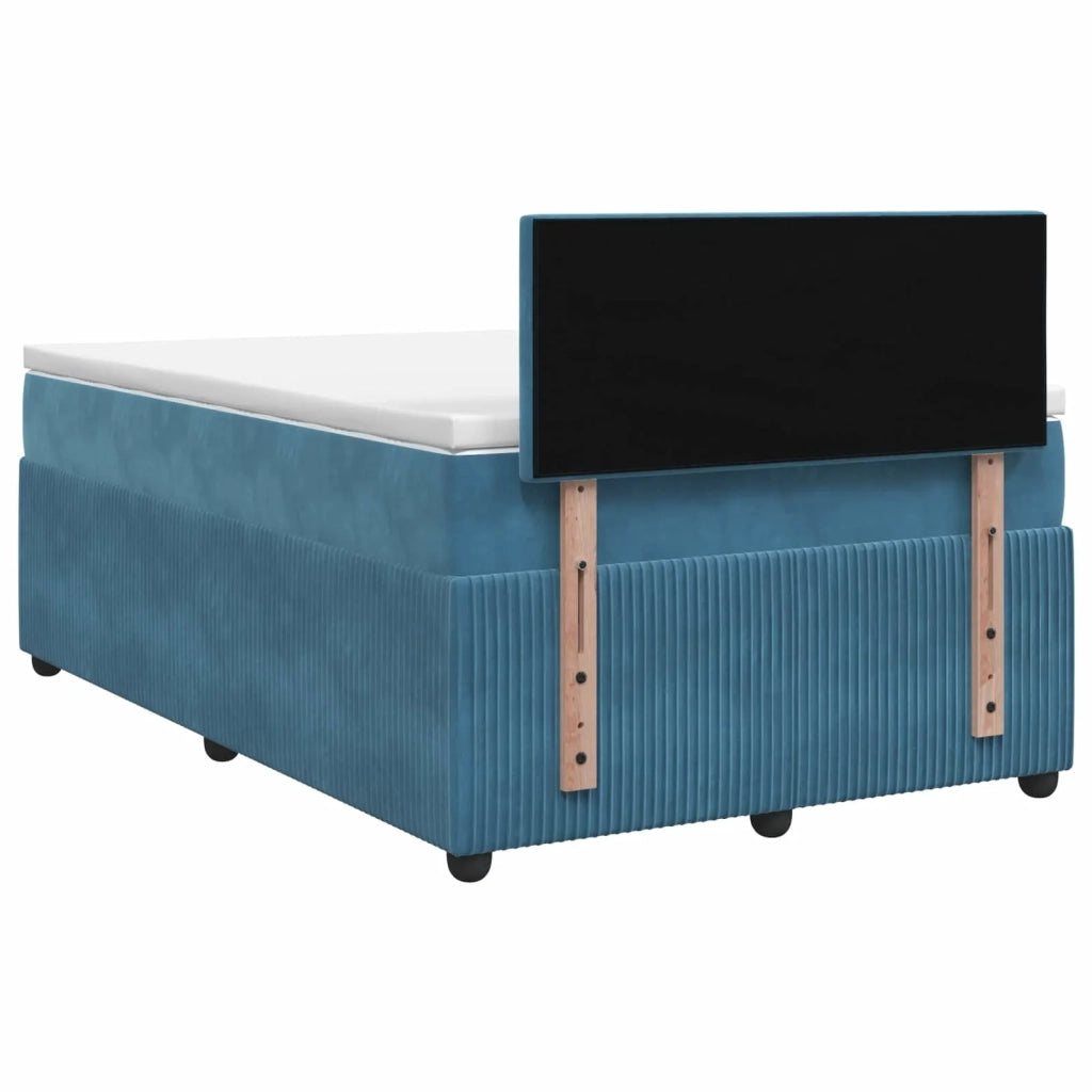 Letto box spring con materasso Blu 120 x 190 cm Velluto 3453105