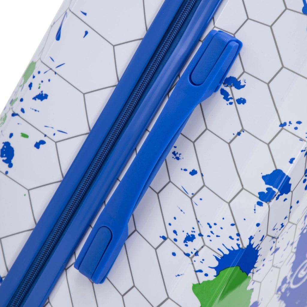 Set Valigie Rigide 3 Pezzi in PC con Stampa a Macchie e Lucchetto a Combinazione, Blu - 20", 24", 28"