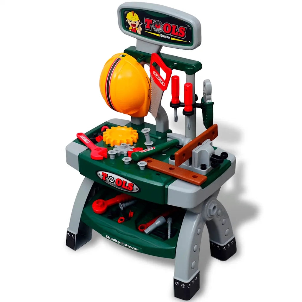 Gioco per Bambini Banco da Lavoro con Attrezzi Verde e Grigio 80112