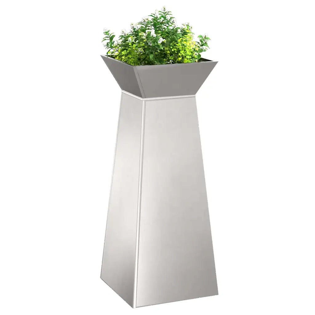 Vaso a Pilastro 2 pcs Argento 40 x 40 x 100 cm