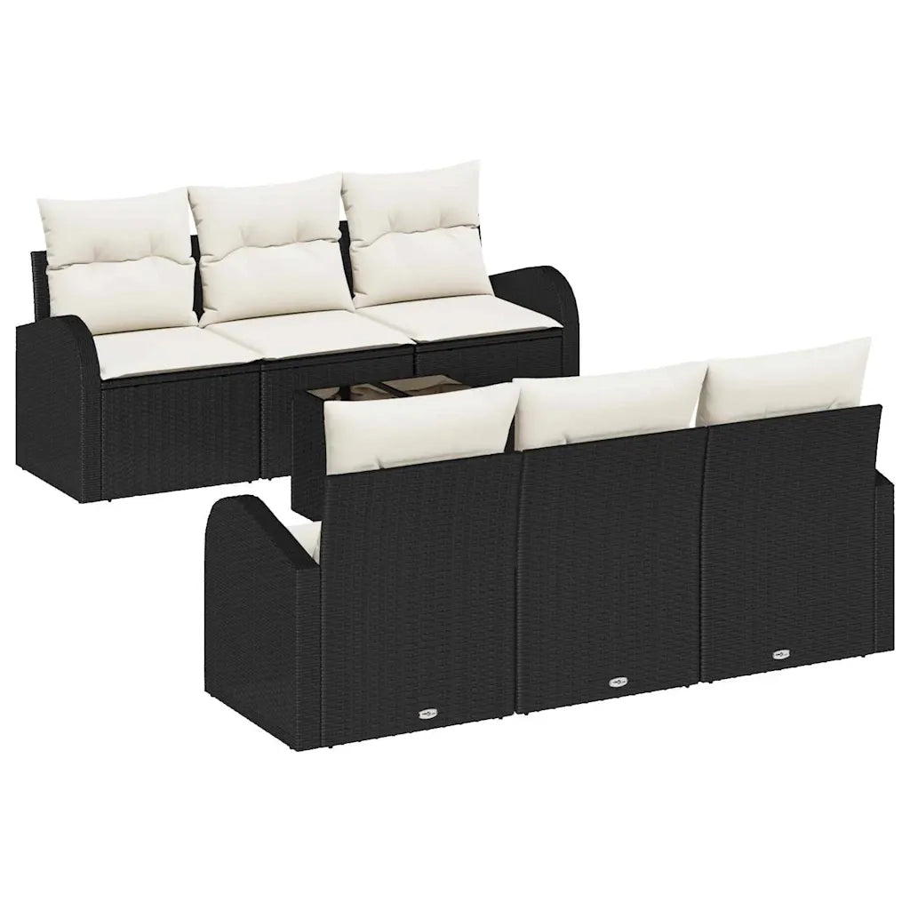 Set Divano da Giardino Nero 55 x 55 x 37 cm polyrattan 3345927