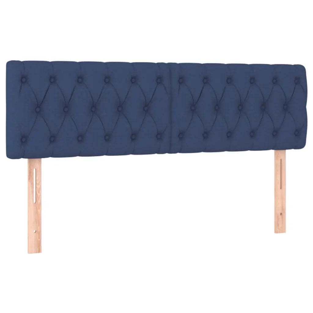 Letto a Molle con Materasso e LED Blu 140x200 cm in Tessuto