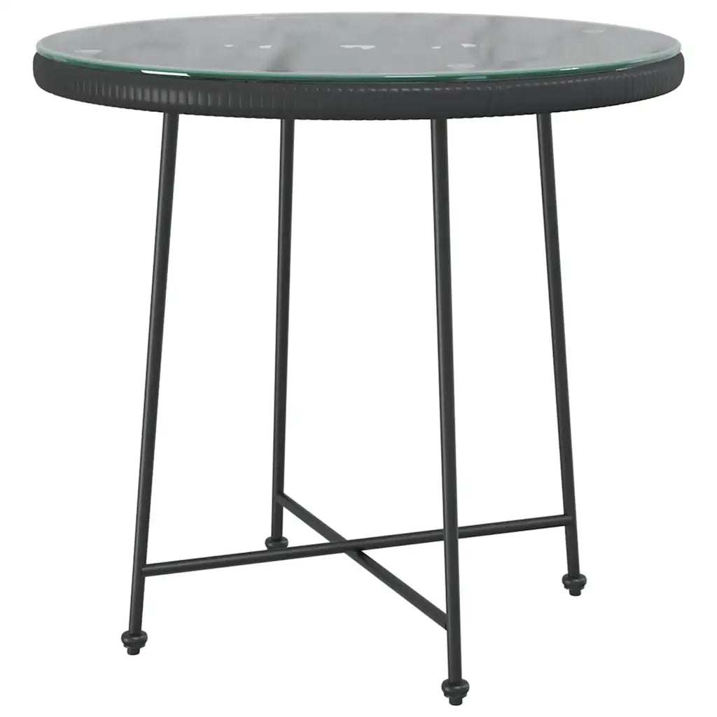 Set da Pranzo da Giardino 5 pz Nero in Polyrattan 3157844