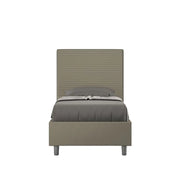 Letto singolo con rete imbottito 80x210 similpelle cappuccino Focus