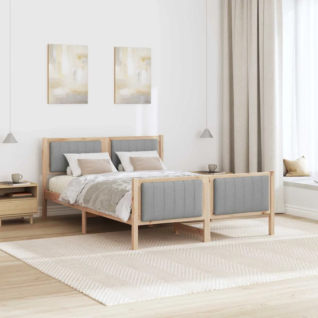 Struttura del Letto Marrone e grigio chiaro 140 x 190 cm