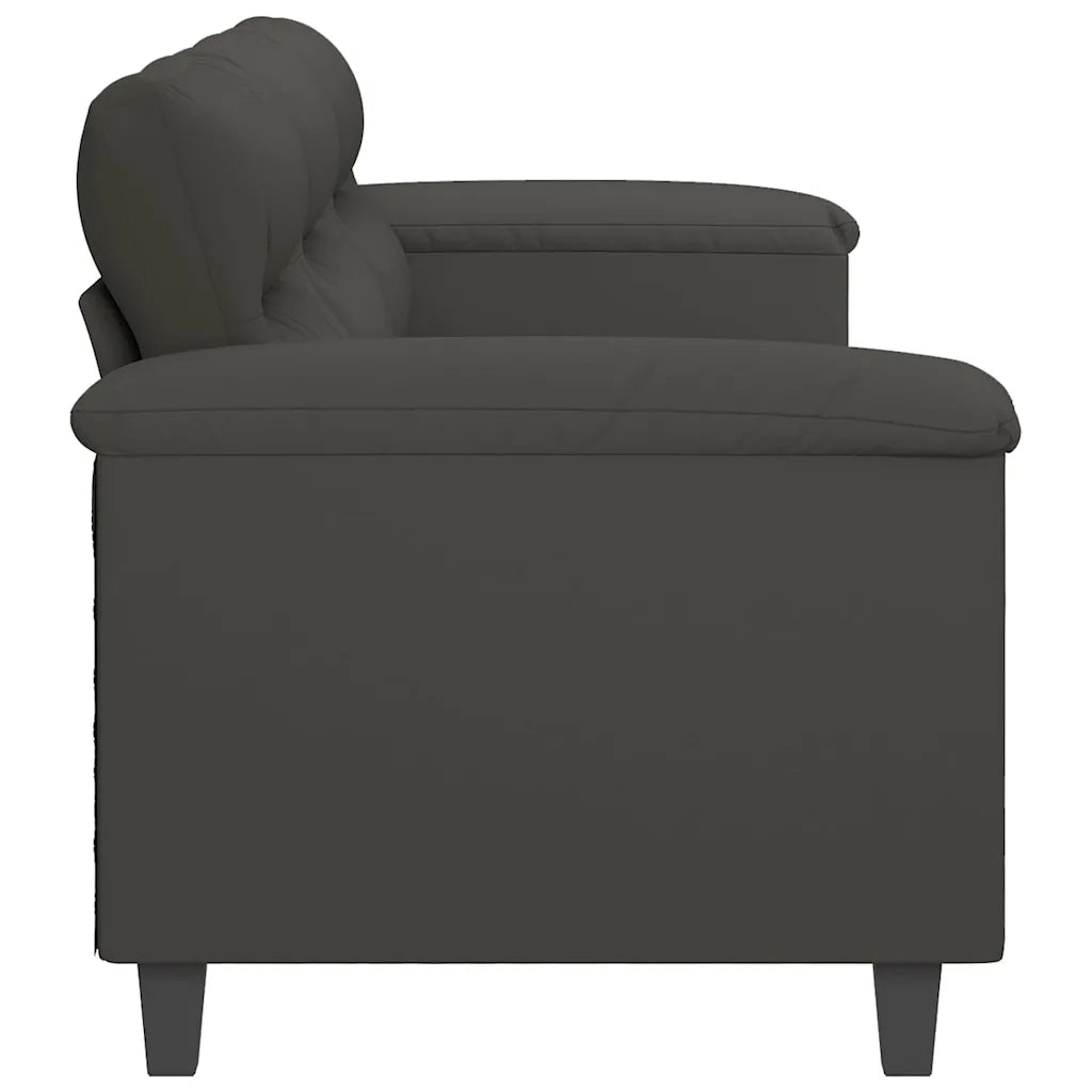 Divano a 3 Posti Grigio Scuro 210 cm in Tessuto Microfibra 349235