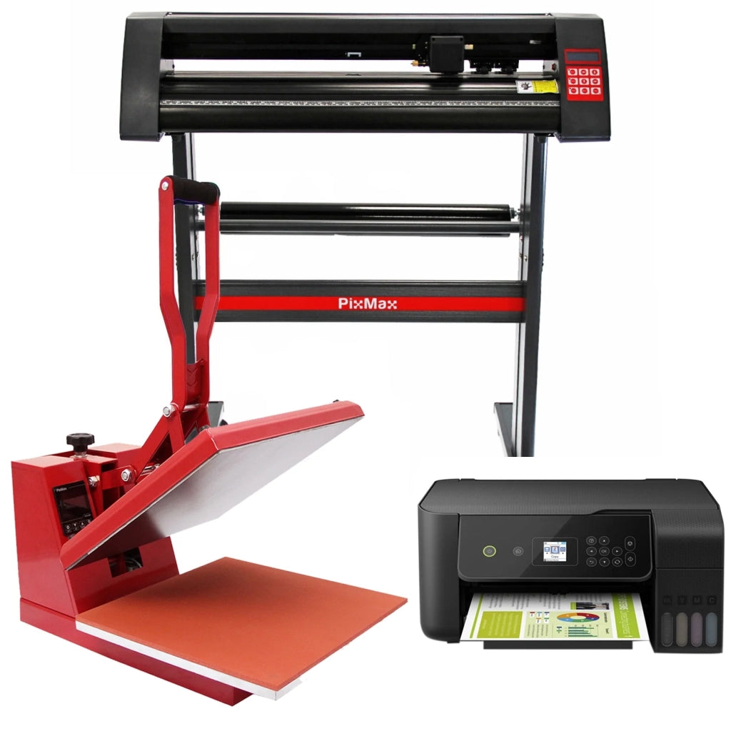 Pressa a Caldo per Magliette 38cm, Plotter da Taglio Vinile & Stampante Inkjet