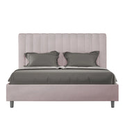 Letto 1 Piazza E Mezzo 130x190 cm con Rete Imbottito in Microfibra Agueda Glicine