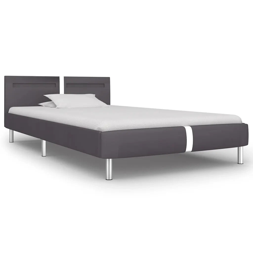 Giroletto con LED senza Materasso Grigio in Similpelle 90x200cm 280856