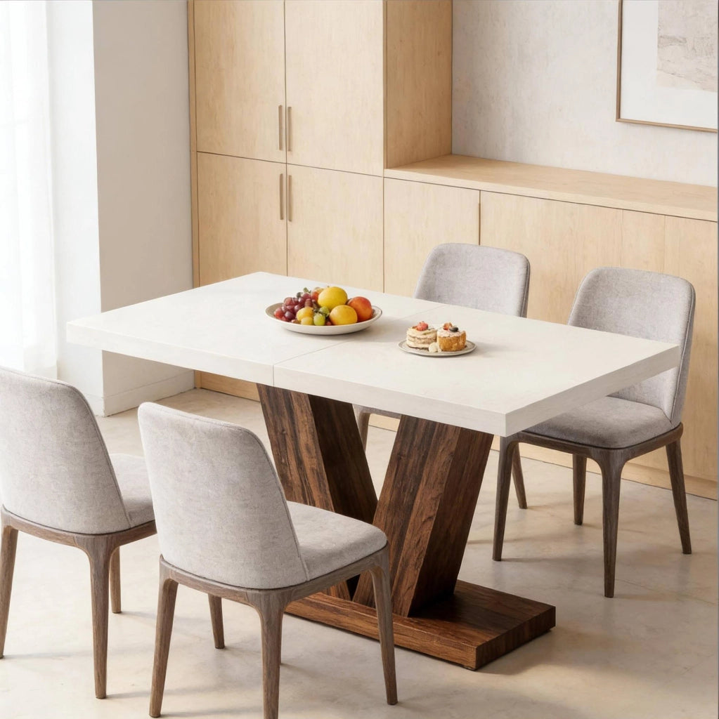 Tavolo rettangolare rustico da pranzo 120x80x75 cm per 4-6 persone