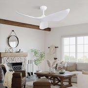 Ventilatore da soffitto 96 cm reversibile con telecomando e timer in ABS bianco opaco