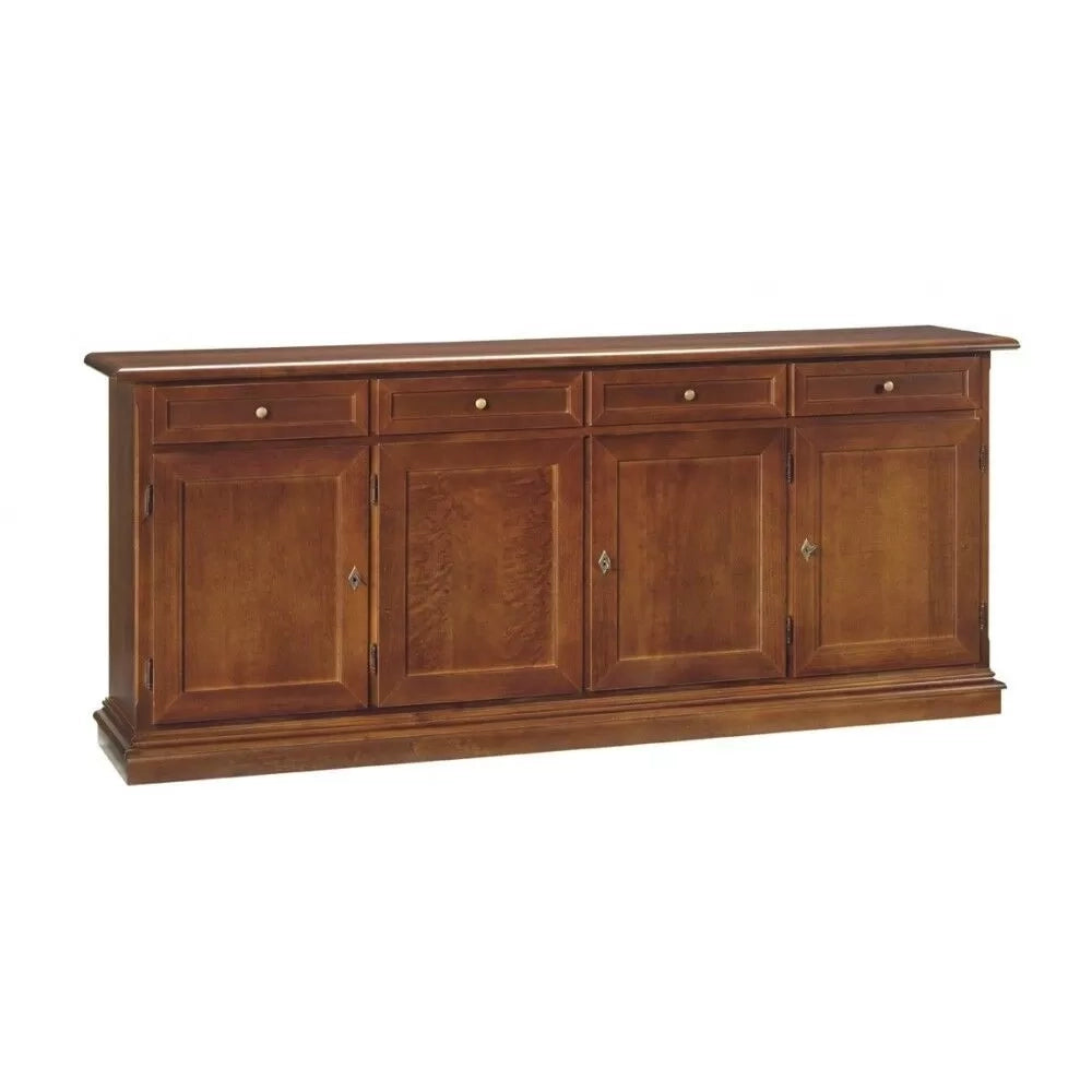 Madia credenza in legno 4 porte tinta noce 205x42x86 (380) - Mobili 2G