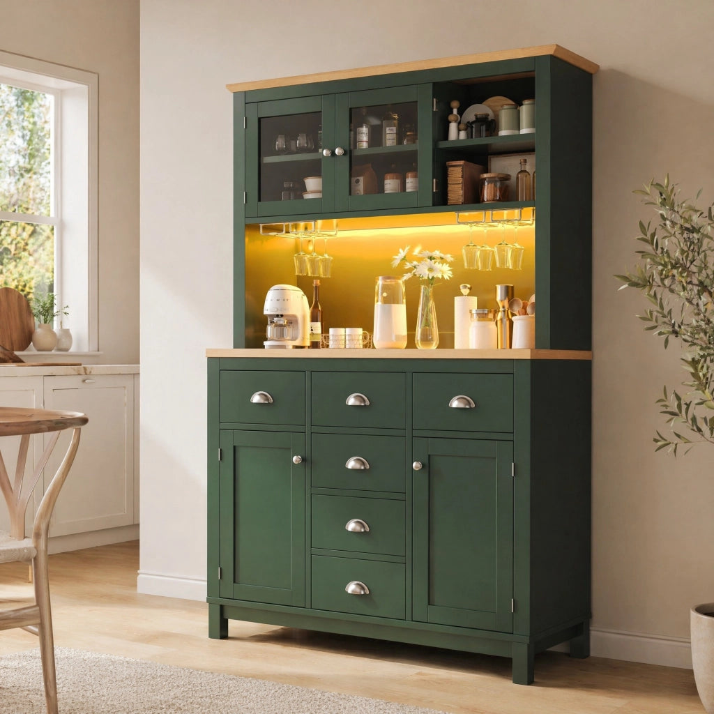 Mobile contenitore verde con illuminazione LED, 104 x 40 x 180 cm