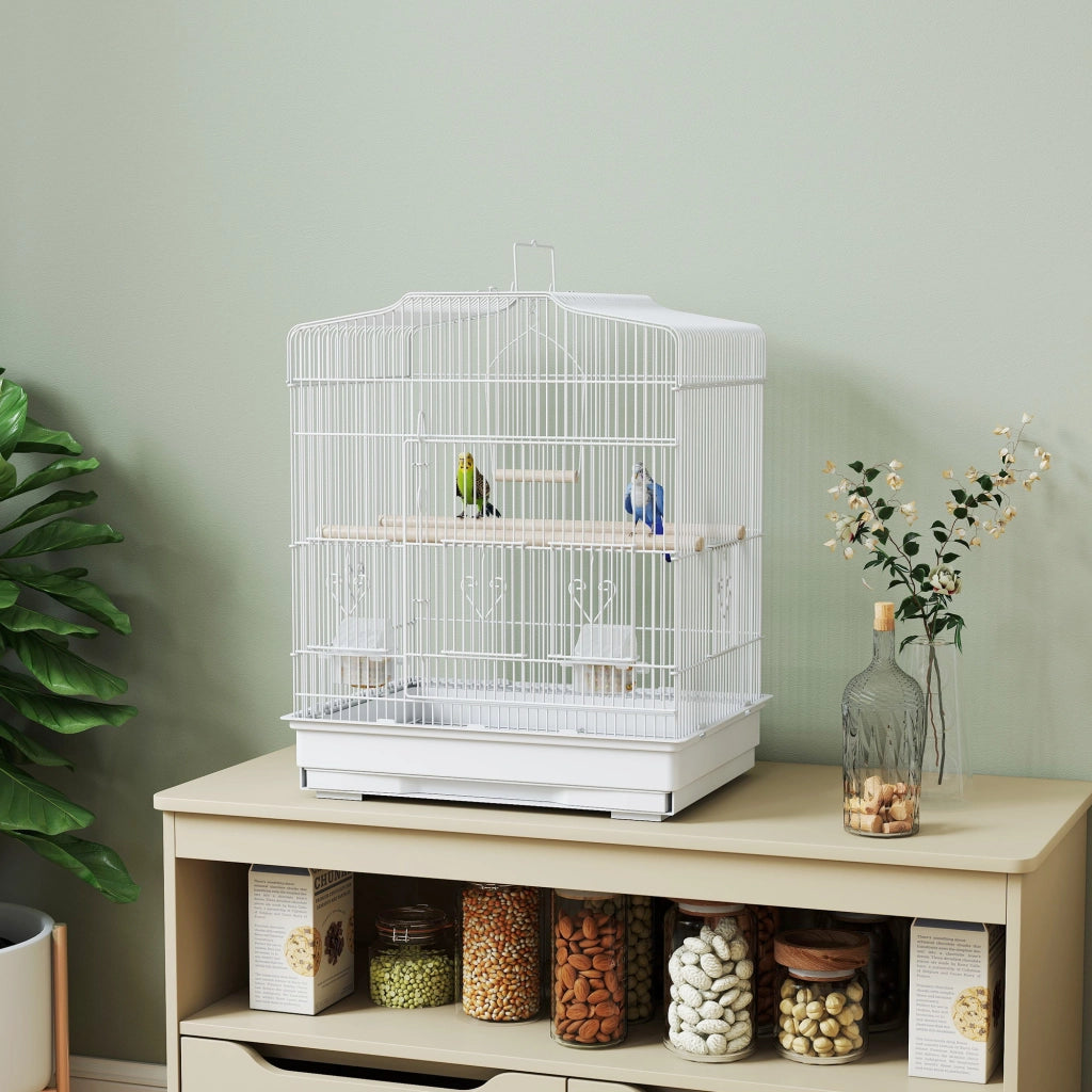 Gabbia per Uccellini Portatile con Maniglia ¨C Minimal ¨C Bianco