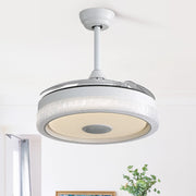 Ventilatore da soffitto RGB con luce LED dimmerabile da 36 W; controllo via app e telecomando Bluetooth bianco