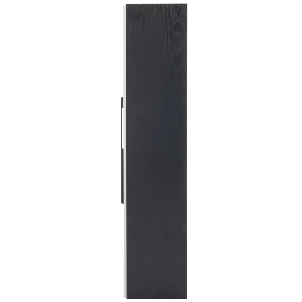 Mobile vetrina 110,5x35x160 cm con LED e modulo estraibile in MDF bianco e nero