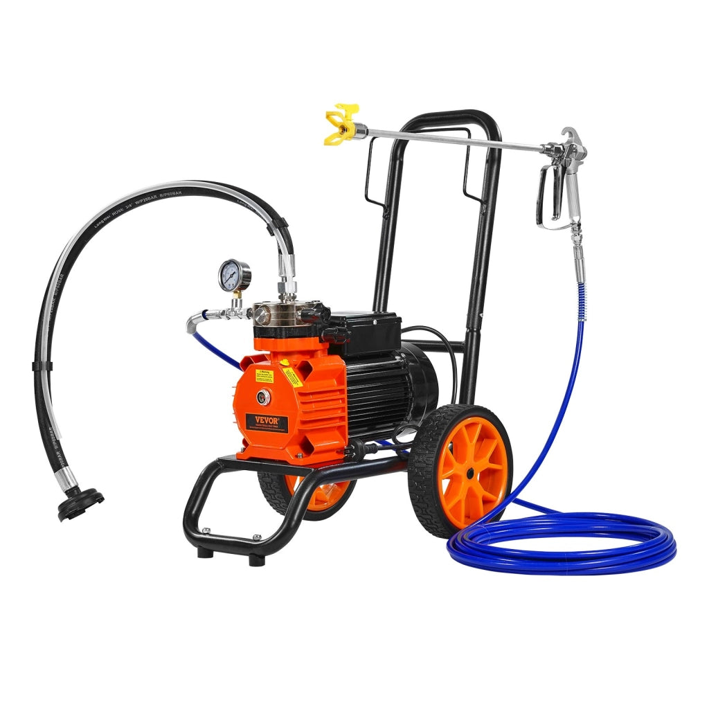 Spruzzatore di Vernice Airless a Membrana TA-1322 1100W 2000 PSI con Ruote e Asta di Prolunga 50cm per Fai da Te