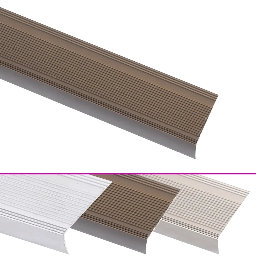 Profili a L per Gradini 5 pz in Alluminio 90 cm Marrone CFW8335951