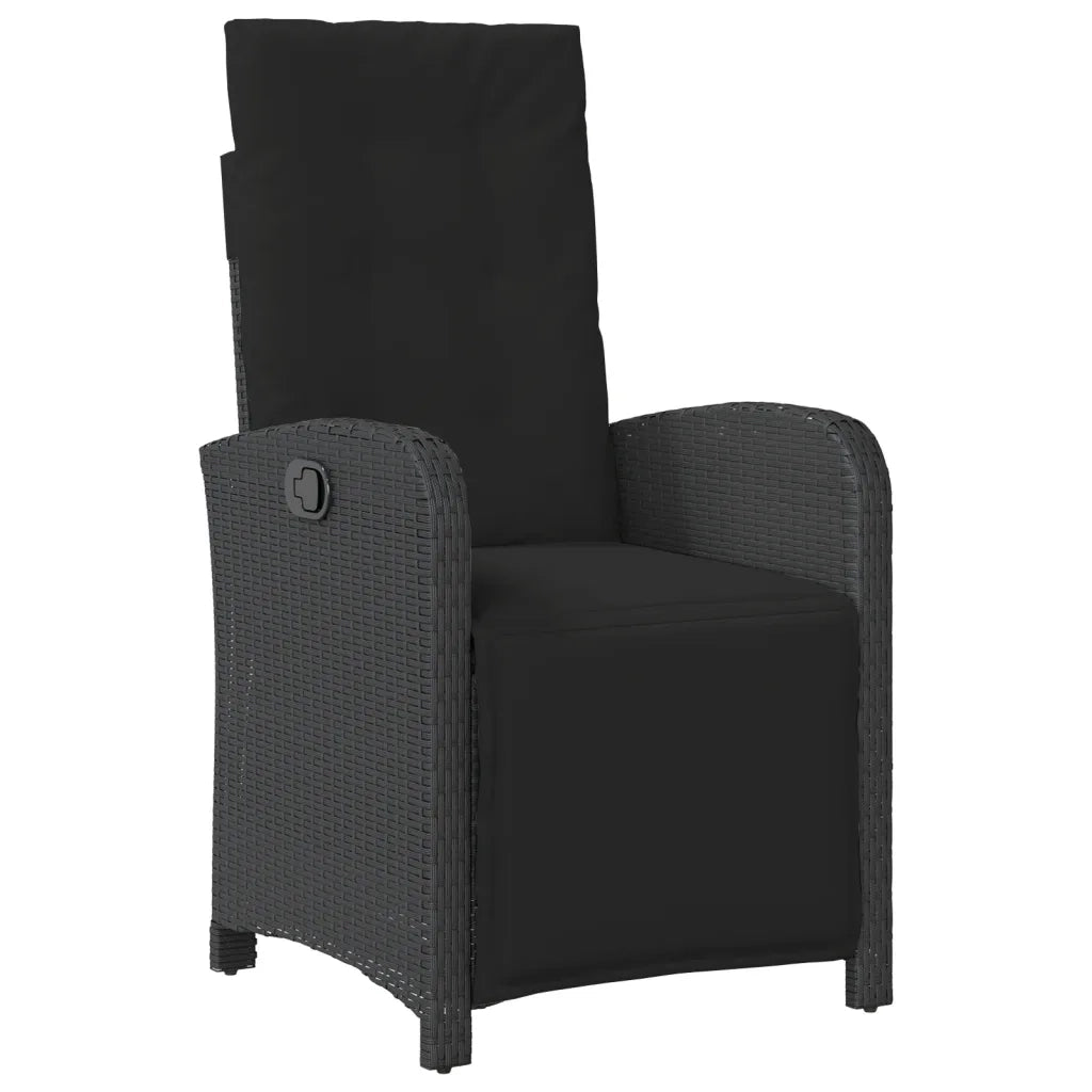 Set da Pranzo da Giardino 4 pz con Cuscini Nero in Polyrattan 3277336