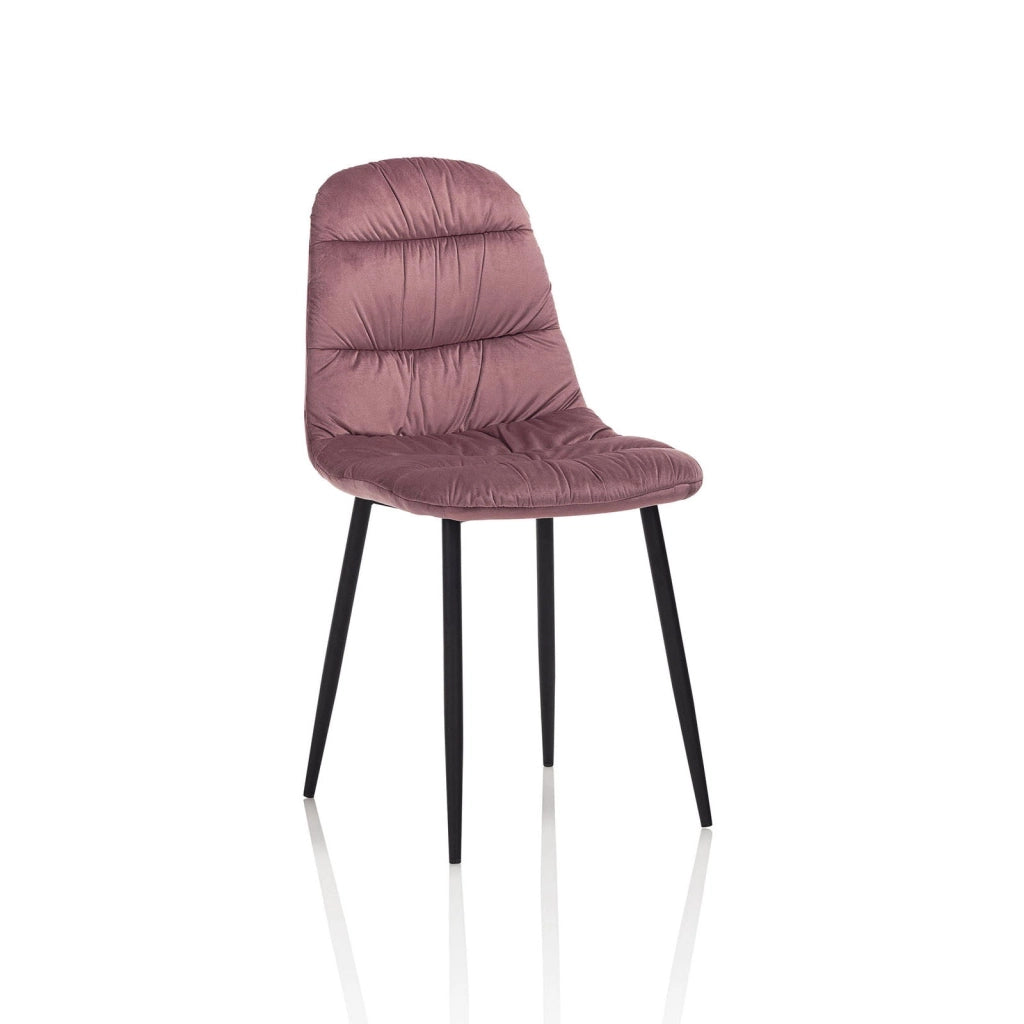 Set 4 Sedie 44x40x90 cm in Velluto Rosa