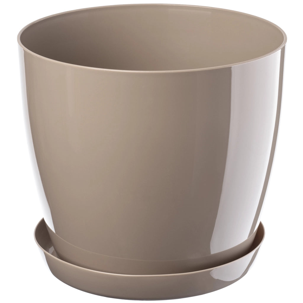 Vaso da fiori KADAX, fioriera, coperchio, 16 cm, supporto per fiori, plastica beige, 3 pezzi.