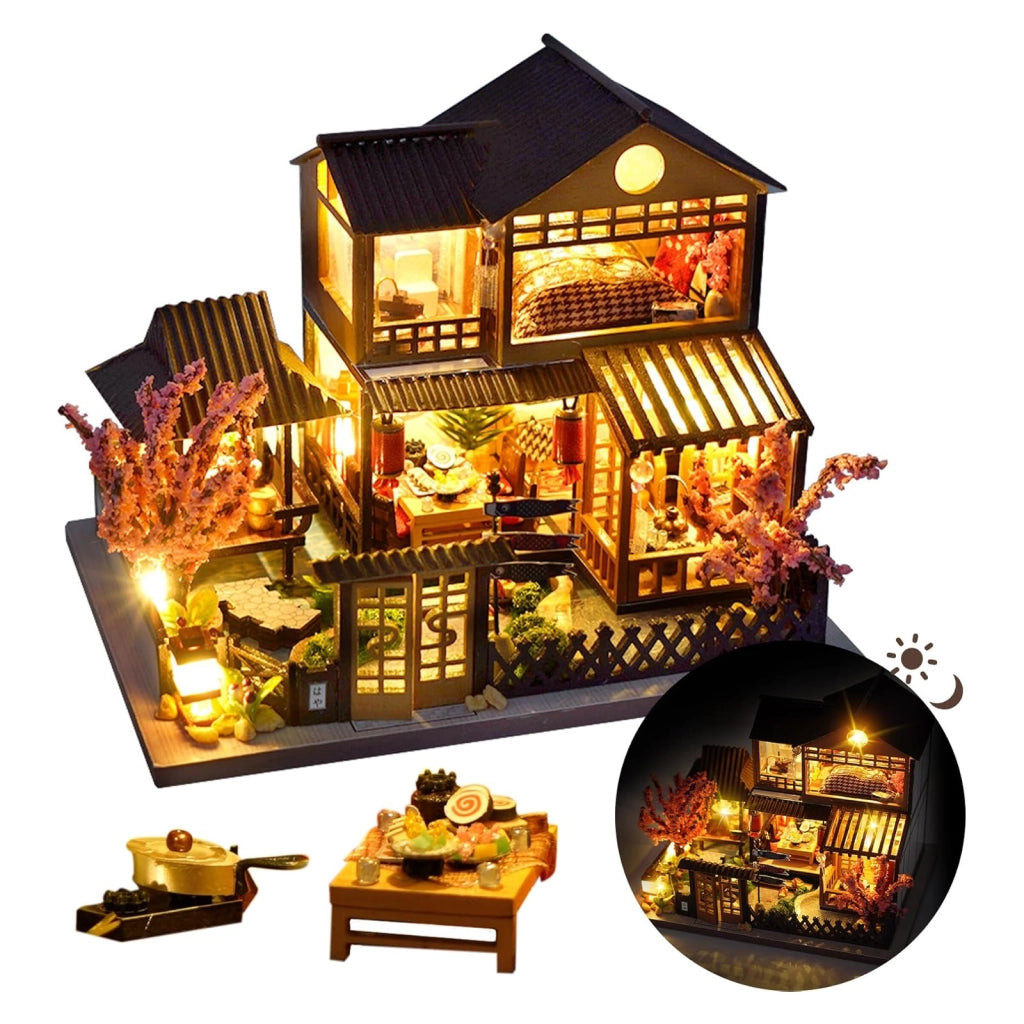 Kit casa in miniatura fai da te Sakura Residence con luci