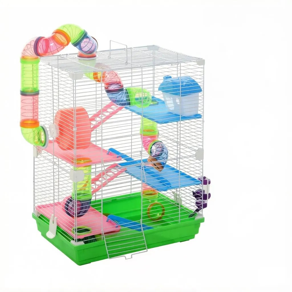 Gabbia per criceti e gerbilli, habitat verticale a 5 livelli per piccoli animali