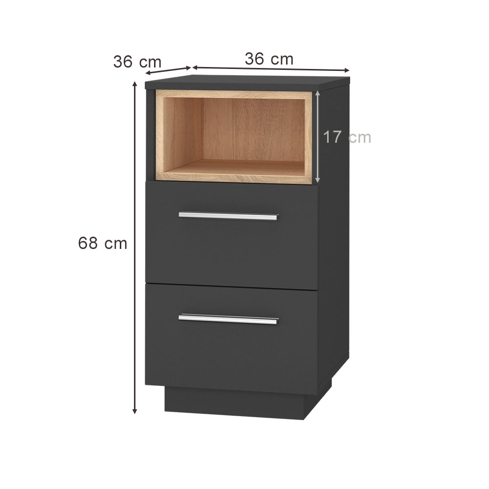 Vicco Comodini camera da letto Antracite 36 x 68 cm