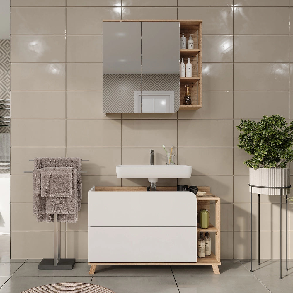 Vicco Set di mobili da bagno Sonoma/Bianco 2 parti