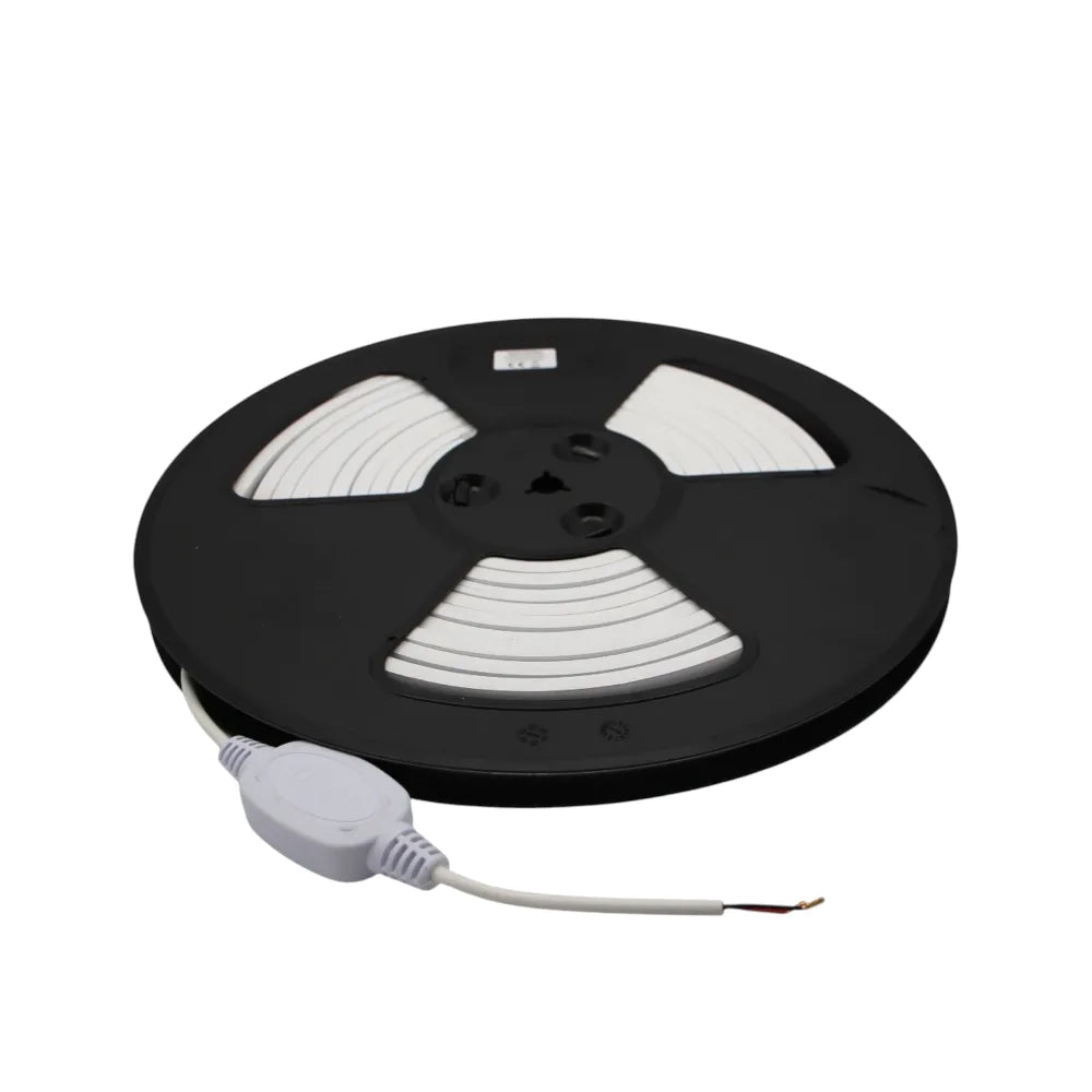 Striscia LED neon flex 220V 5m tagliabile ogni 1m 9W/m luce naturale 4000K IP67
