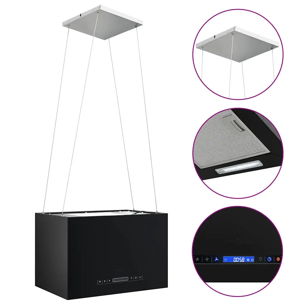 Cappa da Cucina ad Isola Sospesa LCD Sensore 55 cm in Acciaio