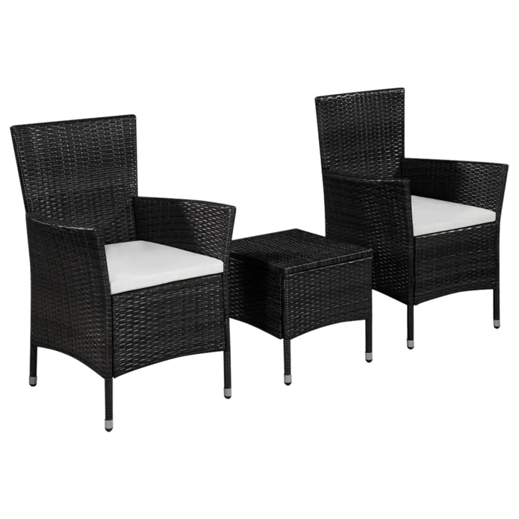 Set da Bistrot 3 pz in Polyrattan Nero 44094