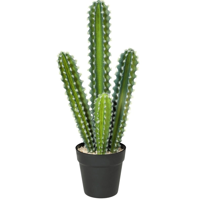 Pianta artificiale cactus 53 cm in plastica verde con vaso per interni