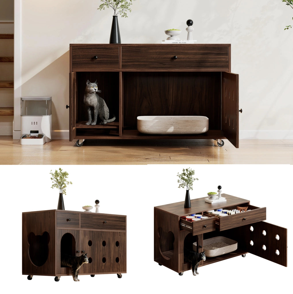 MOBILE LETTIERA 100x45x66 cm MDF Noce con cassetti