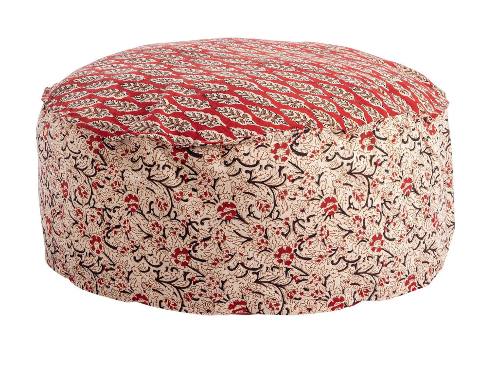 Pouf  65x65x25cm in Tessuto Lorient Rosso