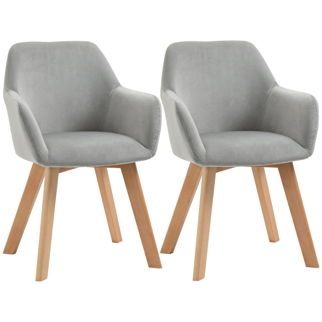 SEDIA da pranzo Set da 2 pezzi con braccioli e schienale 54x57x80 cm Grigio