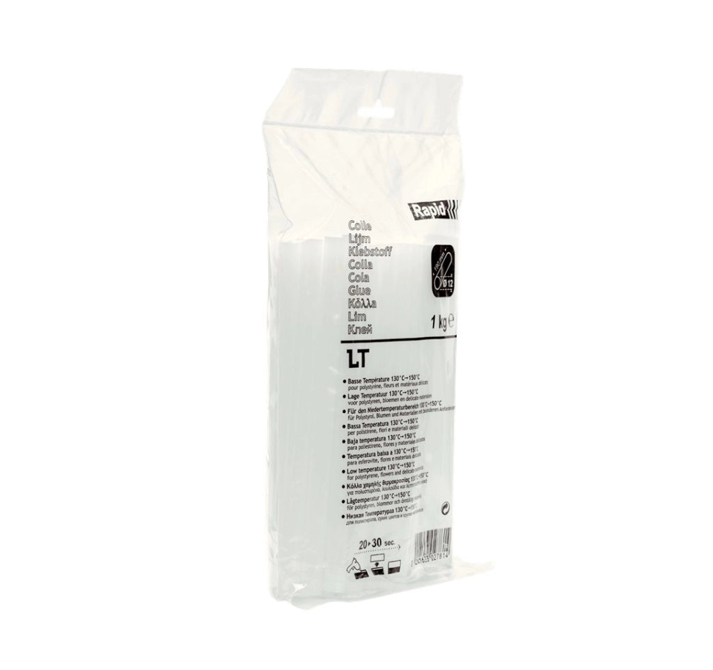 COLLA TERMOFUSIBILE RAPID Ø 12 x 190 mm, confezione 1 kg - Trasparente - RAPID