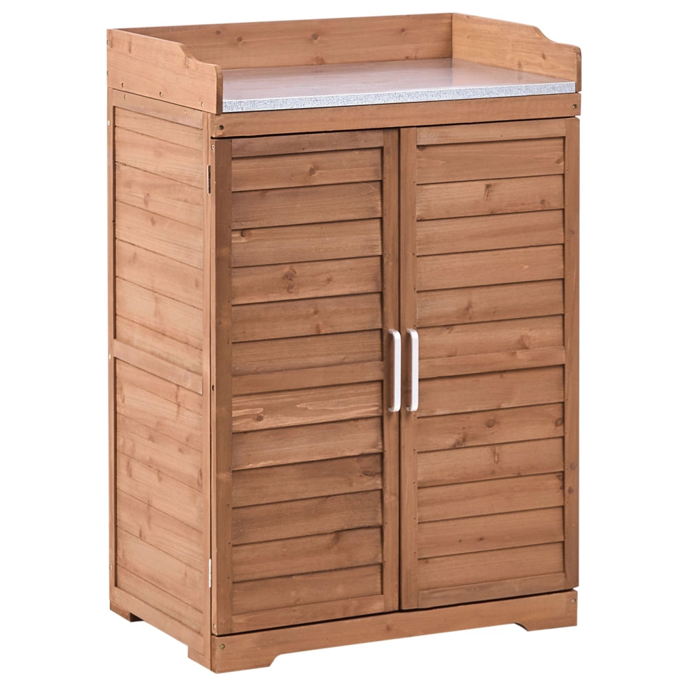 Banco da giardinaggio Legno di abete marrone scuro Mobili da esterno Resistente alle intemperie Dimensioni compatte