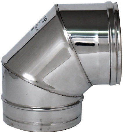 GOMITO A 90  ° INOX AISI 316 PER STUFA  EE ? cm.   8